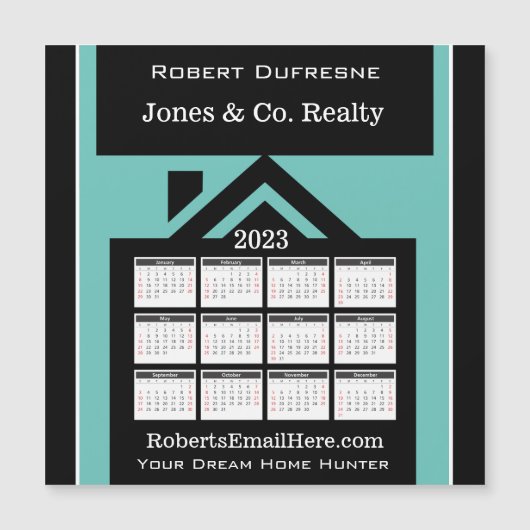 2023カレンダーハウスパーソナライズされたマグネット (正面)