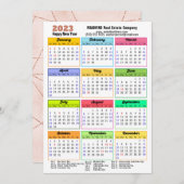 2023カレンダーバラストライプ金ゴールドモダン企業の シーズンカード (正面/裏面)