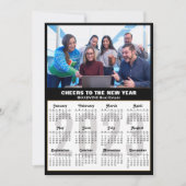 2023カレンダーモダン業務写真黒シルバー シーズンカード (正面)