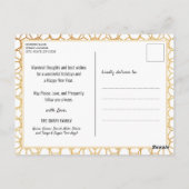 2023カレンダーモダン金ゴールドグリッタースクリプト写真 ポストカード (裏面)