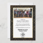 2023カレンダーモダン金ゴールドスクリプトフォトビジネス シーズンカード (裏面)