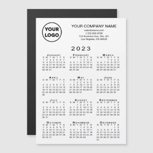2023カレンダー事業ロゴ文字ホワイトマグネットカード