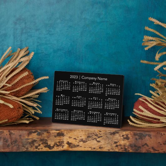 2023カレンダー会社名ブラックデスクトップ フォトプラーク (側面)