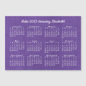 2023カレンダー動機名前をカスタムする紫マグネット (正面)