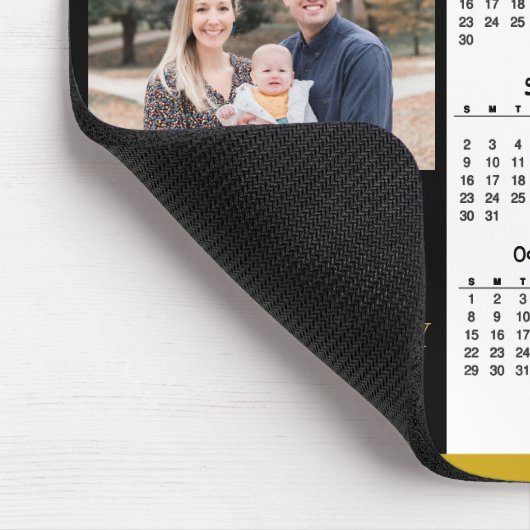 2023カレンダー金ゴールドスクリプトシンプルファミリ写真 マウスパッド (コーナー)