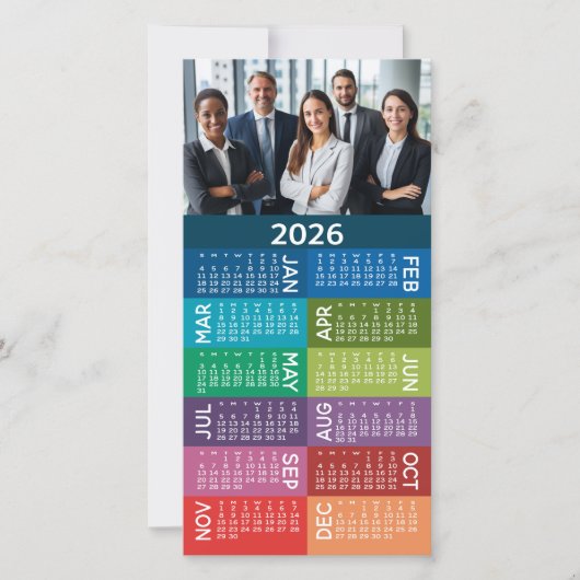 2023カレンダー1フォトコラージュの背カラフル景 シーズンカード (正面)