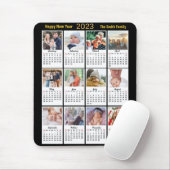 2023カレンダー12ファミリーフォトモダン金ゴールドスクリプト マウスパッド (マウス)