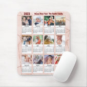 2023カレンダー12家族フォトモダンバラ金ゴールド マウスパッド (マウス)