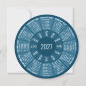 2023カレンダー – ブルーグリーン植物最も幸せ シーズンカード (正面)