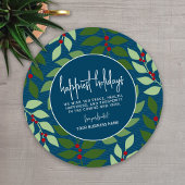 2023カレンダー – ブルーグリーン植物最も幸せ シーズンカード