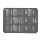 2023カレンダー – 基本グレーミニカレンダー マグネット (横)