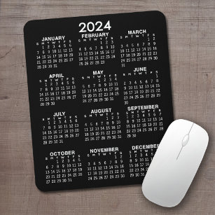 2023カレンダー – 黒い背景 – 垂直 マウスパッド