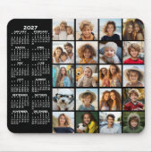 2023カレンダー – 20フォトコラージュ黒 マウスパッド (正面)