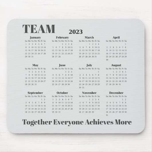 2023カレンダーTEAMマウスパッド マウスパッド (正面)
