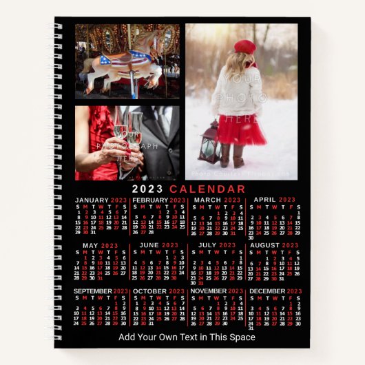 2023カレンダ(最新・バージョンの説明を参照) ノートブック (正面)