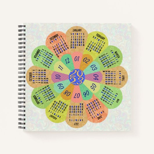 2023カレンダ(最新・バージョンの説明を参照) ノートブック (正面)