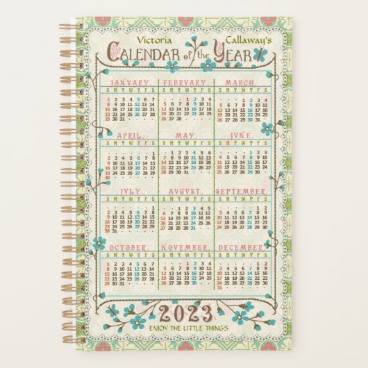 2023カレンダ(最新・バージョンの説明を参照) プランナー手帳 (正面)