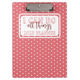 2023ガーリー年のピンクホワイトドット クリップボード