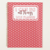 2023ガーリー年のピンクホワイトドット プランナー手帳 (正面)