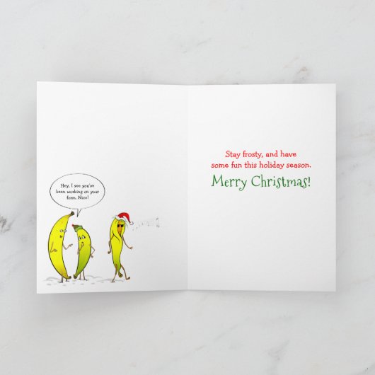 2023クリスマスバナナカラートニンジン雪だるま おもしろい シーズンカード (内部)