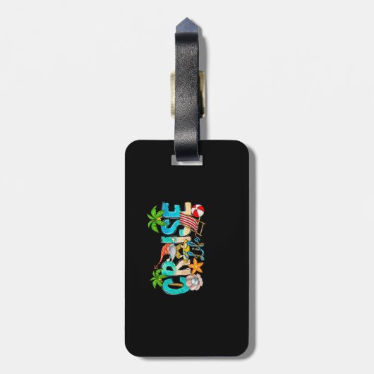 2023クルーズライフファミリーバケーションビーチ格言マッチ ラゲッジタグ (裏面縦)