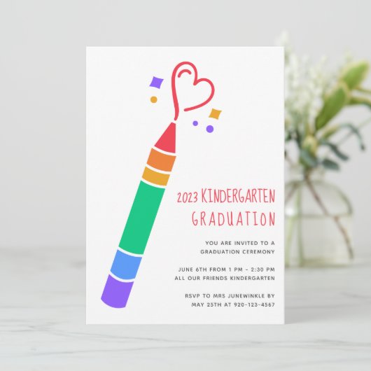 2023クレヨン幼稚園卒業招待状 招待状 (スタンド正面)