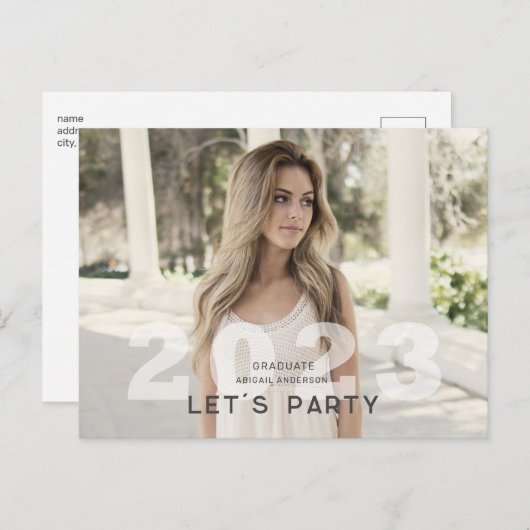 2023グラードフォトニュートラルパーティの招待状はがき ポストカード (正面/裏面)