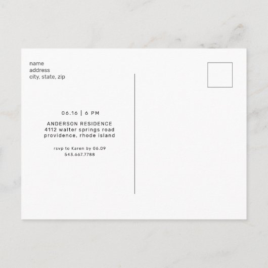 2023グラードフォトニュートラルパーティの招待状はがき ポストカード (裏面)