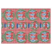 2023グリーンレッドジンジャージャースジンガム テーブルクロス (正面(横))
