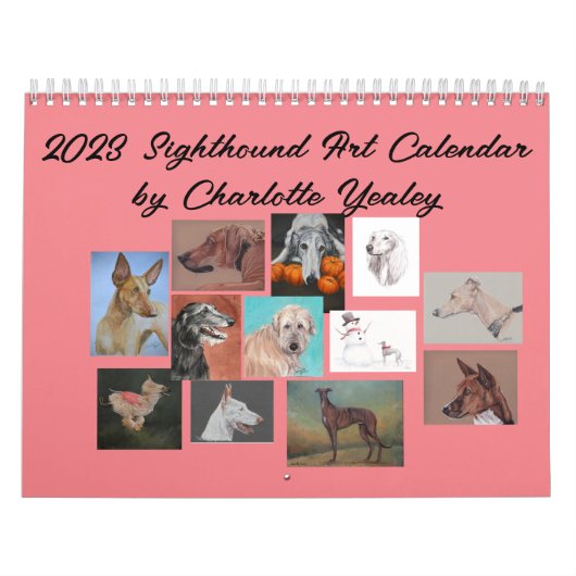 2023シグハウンド犬のアートカレンダー カレンダー (カバー)