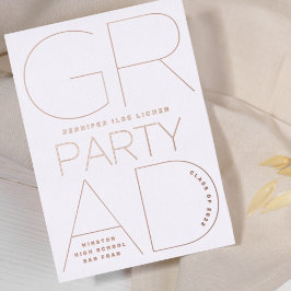 2023シンプル年のパーティークラスが押されたバラ金ゴールド 箔招待状