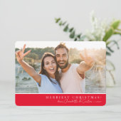 2023シンプル年PHOTOメリークリスマス書道赤 シーズンカード (スタンド正面)