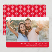 2023シンプル年PHOTOメリークリスマス書道赤 シーズンカード (正面/裏面)