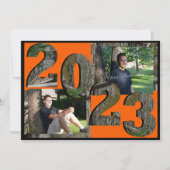 2023ツリー迷彩柄卒業ツインフォト 招待状 (正面)