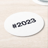 2023ハッシュタグ2誕生日記念日 ラウンドペーパーコースター (アングル)