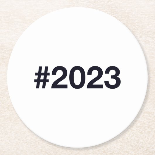 2023ハッシュタグ2誕生日記念日 ラウンドペーパーコースター (正面)