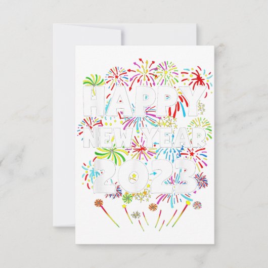 2023ハッピーニューイヤーイブパーティーギフトパーティー男性女性 サンキューカード (正面)