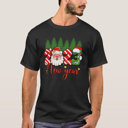 2023ハッピーニューイヤークリスマスニューイヤーイブパーティー Tシャツ (正面)