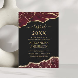 2023バーガンディ招待状のAgate卒業クラス 招待状