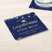 2023パーソナライズされた年エレガントの海軍クラス スクエアペーパーコースター (アングル)