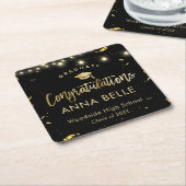 2023パーソナライズされた年エレガント卒業クラス スクエアペーパーコースター (アングル)