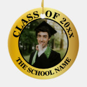 2023パーソナライズされた年写真卒業クラス セラミックオーナメント (裏面)