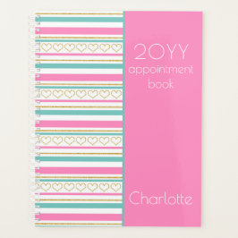 2023ピンクアポイントメントブックグリッターハート名 プランナー手帳