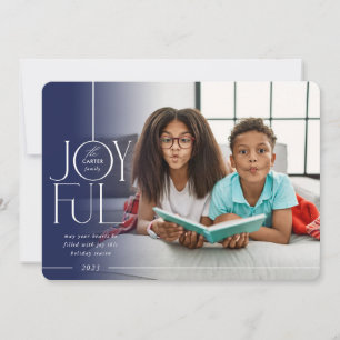 2023ファミリーフォトエレガントタイプモダンネイビーフェード シーズンカード