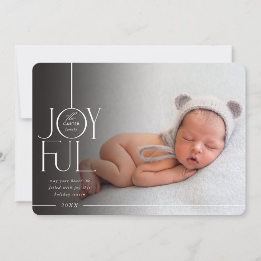 2023ファミリーフォトエレガントタイプモダンブラックフェード シーズンカード (正面)