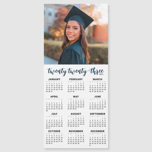2023フォトカレンダー磁気カード |色カスタム付 (正面)