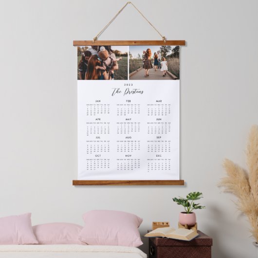 2023フォトカレンダー編集可能カラーウォールタペストリー 吊り下げ型タペストリー (寝室)