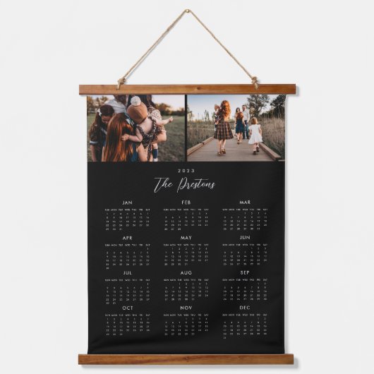 2023フォトカレンダー編集可能カラーウォールタペストリー 吊り下げ型タペストリー (正面)