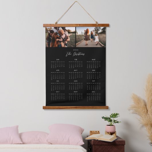 2023フォトカレンダー編集可能カラーウォールタペストリー 吊り下げ型タペストリー (寝室)