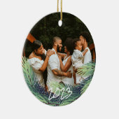 2023フォトクリスマスオーナメントまたは写真休日 セラミックオーナメント (右)